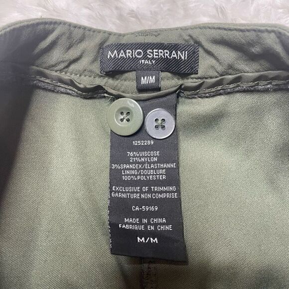 Mario Serrani Italy Skort Built in Shorts Skirt Mini Stretch Sz M Army Green - Picture 2 of 6